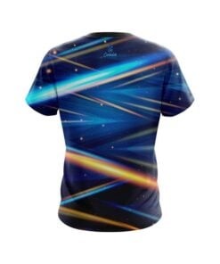 Alternative view of Plain Blue Futuristic Rays CoolWick Bowling Jersey