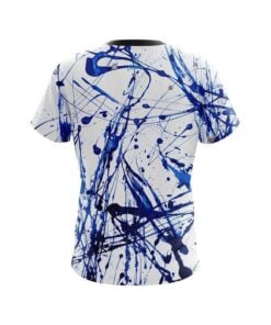 Alternative view of Plain Blue Paint Splash CoolWick Bowling Jersey
