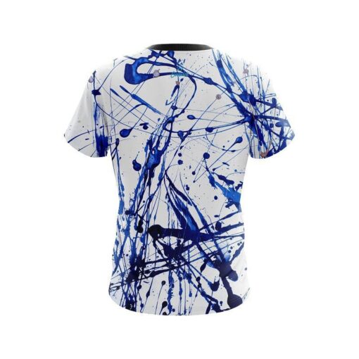 Plain Blue Paint Splash CoolWick Bowling Jersey - Image 2