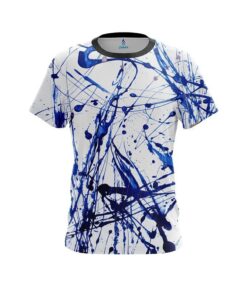 Plain Blue Paint Splash CoolWick Bowling Jersey