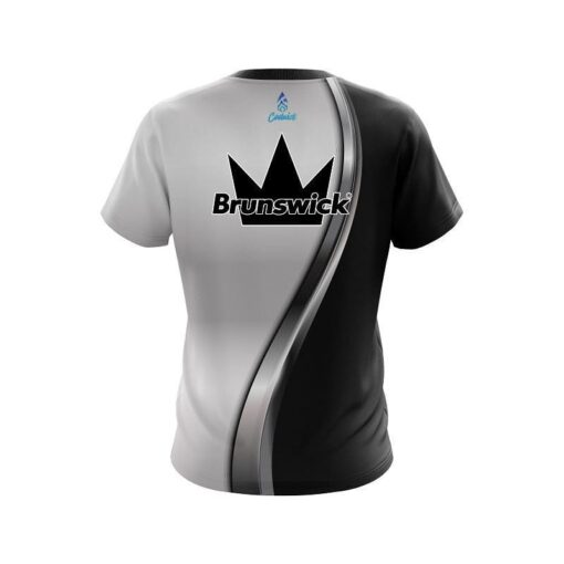 Brunswick Black And Silver Helix CoolWick Bowling Jersey - Image 2
