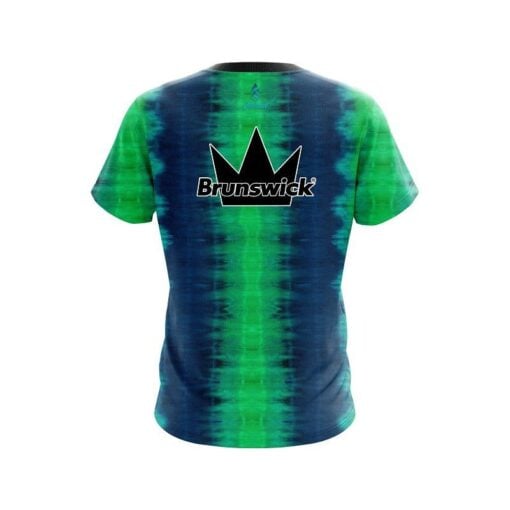 Brunswick Blue And Green Tie Dye CoolWick Bowling Jersey - Image 2