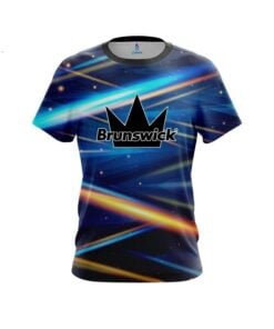 Brunswick Blue Futuristic Rays CoolWick Bowling Jersey