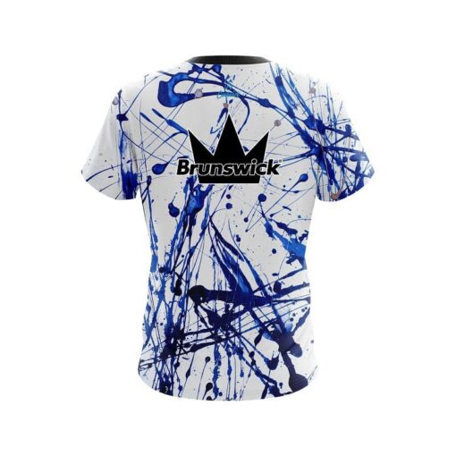 Brunswick Blue Paint Splash CoolWick Bowling Jersey - Image 2