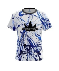 Brunswick Blue Paint Splash CoolWick Bowling Jersey