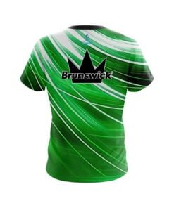 Alternative view of Brunswick Deep Green Stripes CoolWick Bowling Jersey