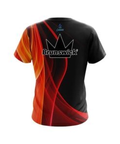 Alternative view of Brunswick Deep Orange Curve CoolWick Bowling Jersey