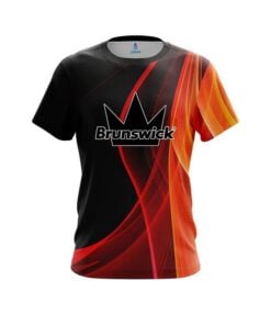 Brunswick Deep Orange Curve CoolWick Bowling Jersey