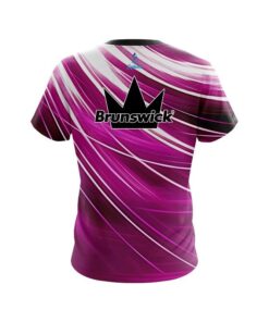Alternative view of Brunswick Deep Pink Stripes CoolWick Bowling Jersey