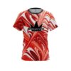 Brunswick Deep Red And White Liquid Swirls CoolWick Bowling Jersey
