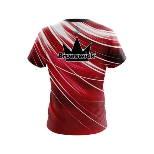 Brunswick Deep Red Stripes CoolWick Bowling Jersey - Image 2