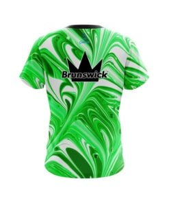 Alternative view of Brunswick Green And White Liquid Swirls CoolWick Bowling Jersey