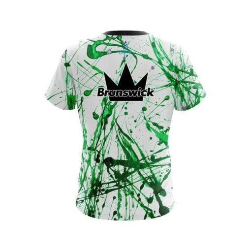 Brunswick Green Paint Splash CoolWick Bowling Jersey - Image 2