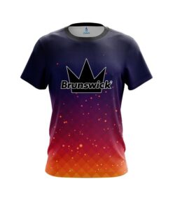 Brunswick Orange And Pink Fire Sparks CoolWick Bowling Jersey