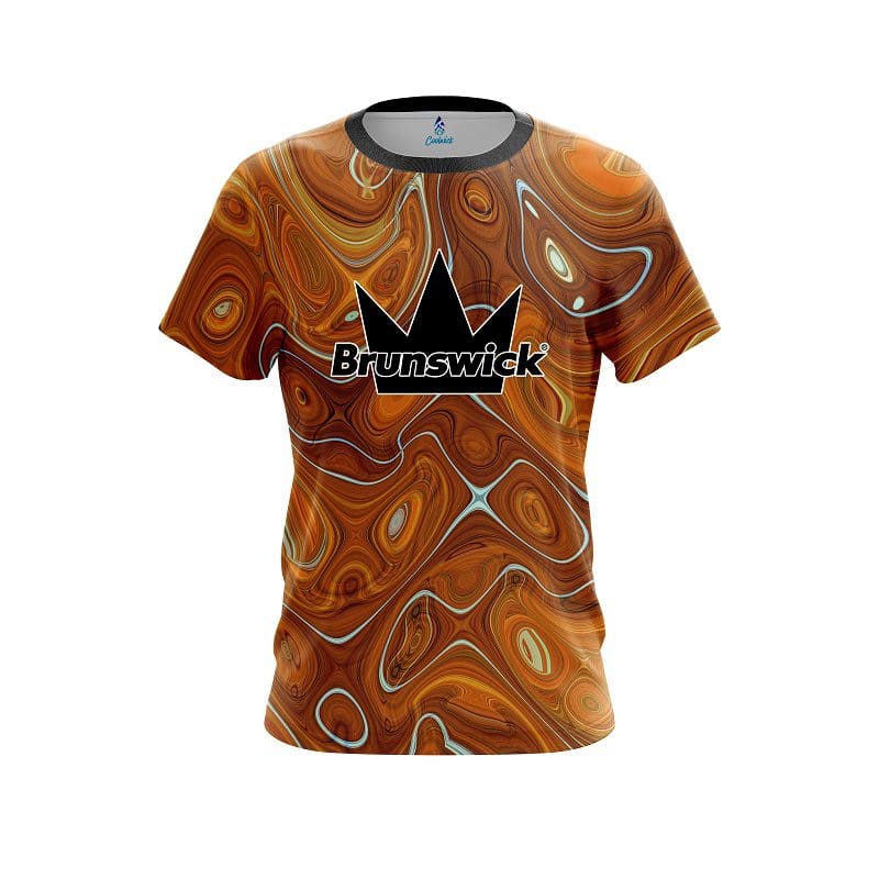Brunswick Psychedelic Orange Flow CoolWick Bowling Jersey