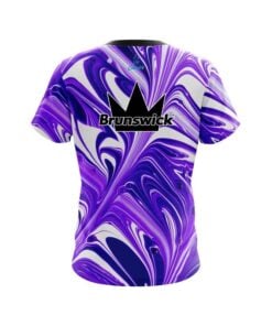 Alternative view of Brunswick Purple And White Liquid Swirls CoolWick Bowling Jersey
