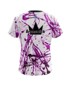 Alternative view of Brunswick Purple Paint Splash CoolWick Bowling Jersey