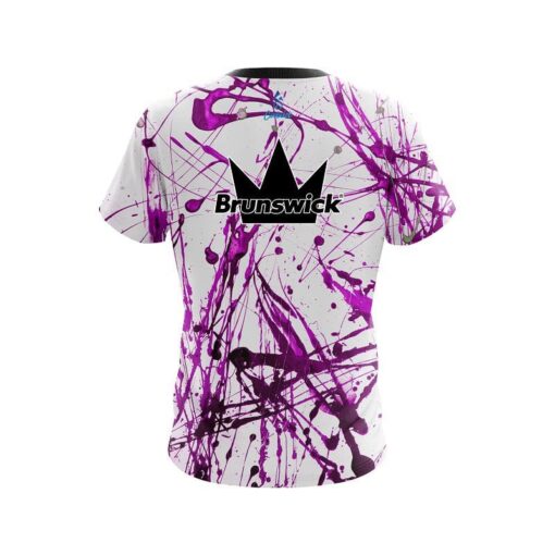 Brunswick Purple Paint Splash CoolWick Bowling Jersey - Image 2