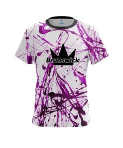 Brunswick Purple Paint Splash CoolWick Bowling Jersey