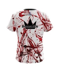 Alternative view of Brunswick Red Paint Splash CoolWick Bowling Jersey