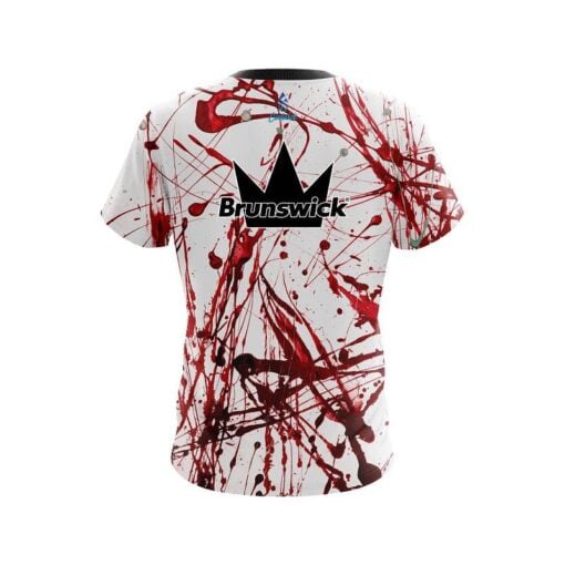 Brunswick Red Paint Splash CoolWick Bowling Jersey - Image 2