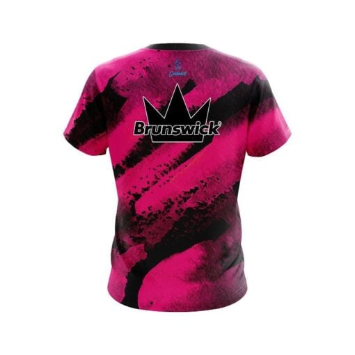 Brunswick Solid Pink Grunge CoolWick Bowling Jersey - Image 2
