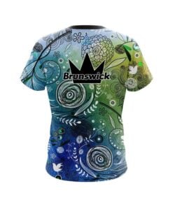 Alternative view of Brunswick Watercolor Floral Art CoolWick Bowling Jersey