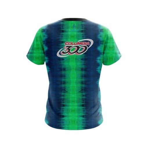 Columbia 300 Blue And Green Tie Dye CoolWick Bowling Jersey - Image 2