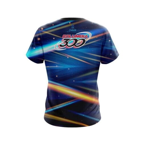Columbia 300 Blue Futuristic Rays CoolWick Bowling Jersey - Image 2
