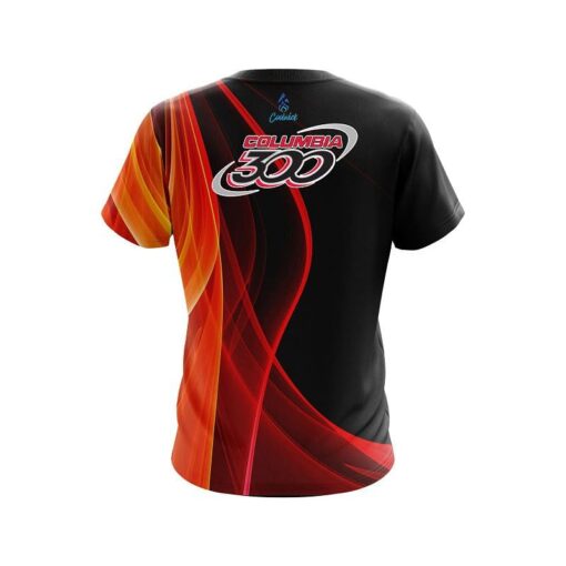 Columbia 300 Deep Orange Curve CoolWick Bowling Jersey - Image 2