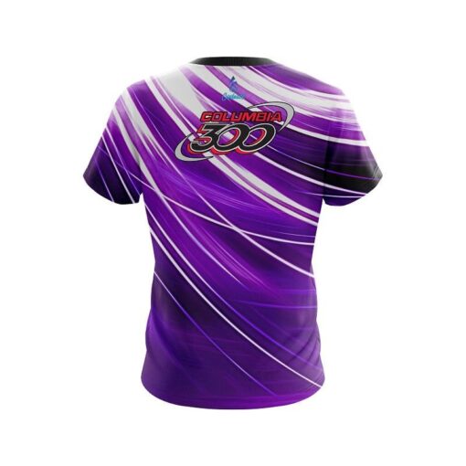 Columbia 300 Deep Purple Stripes CoolWick Bowling Jersey - Image 2