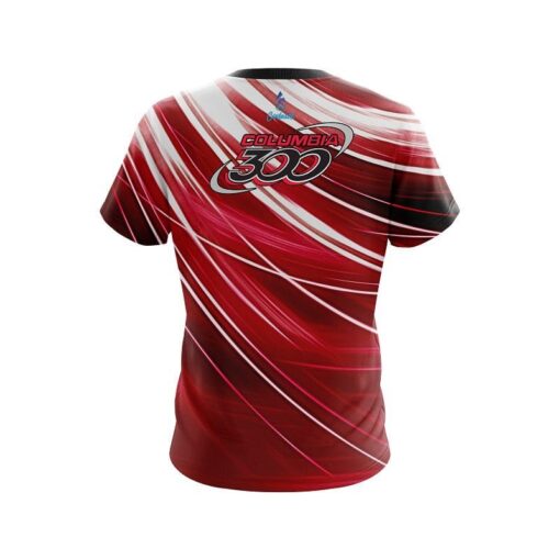 Columbia 300 Deep Red Stripes CoolWick Bowling Jersey - Image 2