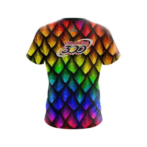 Columbia 300 Colorful Dragon Scales CoolWick Bowling Jersey - Image 2