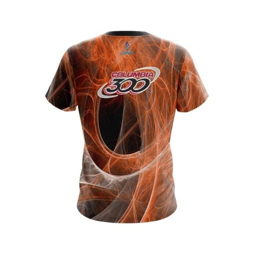 Columbia 300 Energy Swirls Orange CoolWick Bowling Jersey - Image 2