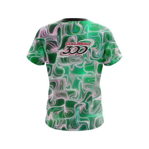 Columbia 300 Green Exotic Motion CoolWick Bowling Jersey - Image 2