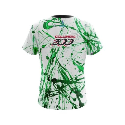 Columbia 300 Green Paint Splash CoolWick Bowling Jersey - Image 2