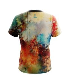 Alternative view of Plain Colorful Painted Canvas Grunge CoolWick Bowling Jersey