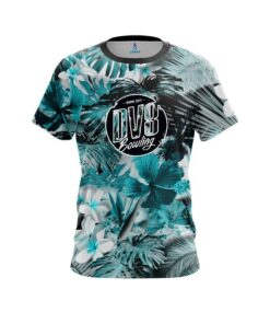 DV8 Aqua Tropical Leafs Effect CoolWick Bowling Jersey
