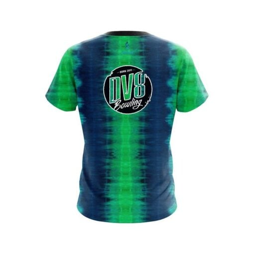 DV8 Blue And Green Tie Dye CoolWick Bowling Jersey - Image 2