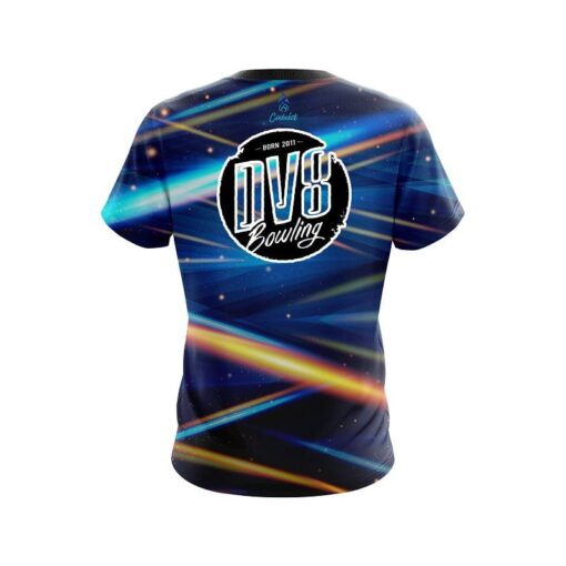 DV8 Blue Futuristic Rays CoolWick Bowling Jersey - Image 2