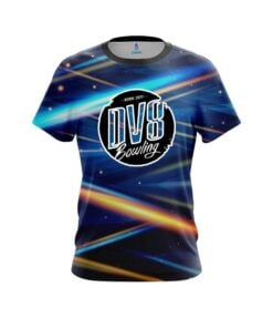DV8 Blue Futuristic Rays CoolWick Bowling Jersey