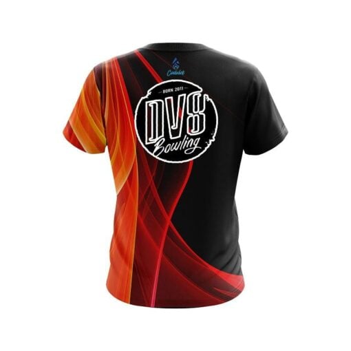 DV8 Deep Orange Curve CoolWick Bowling Jersey - Image 2