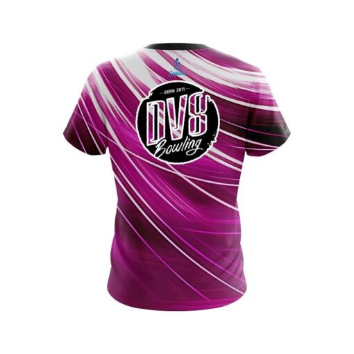 DV8 Deep Pink Stripes CoolWick Bowling Jersey - Image 2