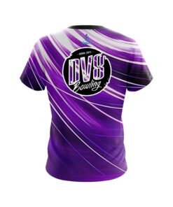 Alternative view of DV8 Deep Purple Stripes CoolWick Bowling Jersey