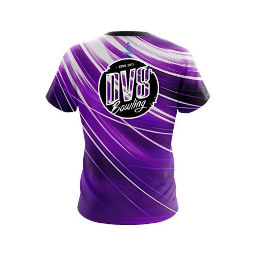 DV8 Deep Purple Stripes CoolWick Bowling Jersey - Image 2