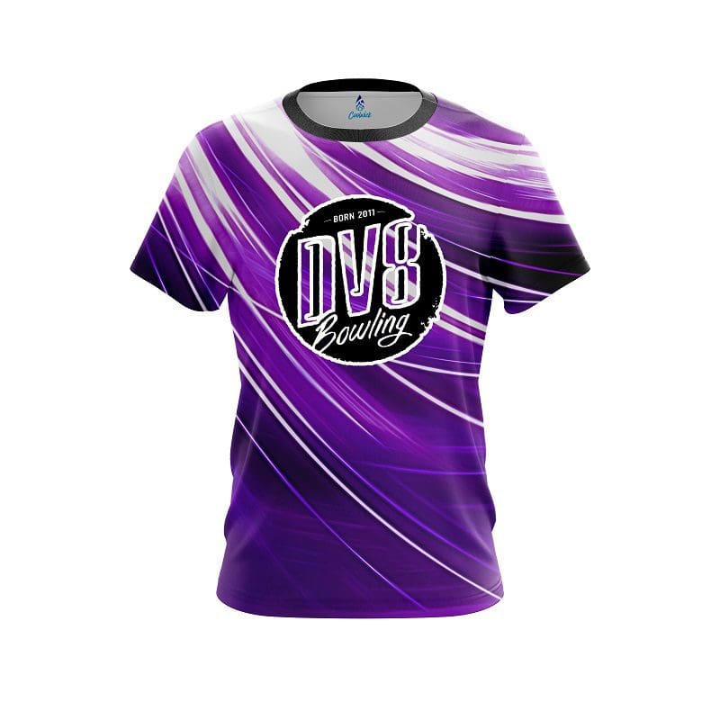 DV8 Deep Purple Stripes CoolWick Bowling Jersey - Coolwick ...