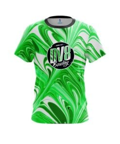 DV8 Green And White Liquid Swirls CoolWick Bowling Jersey