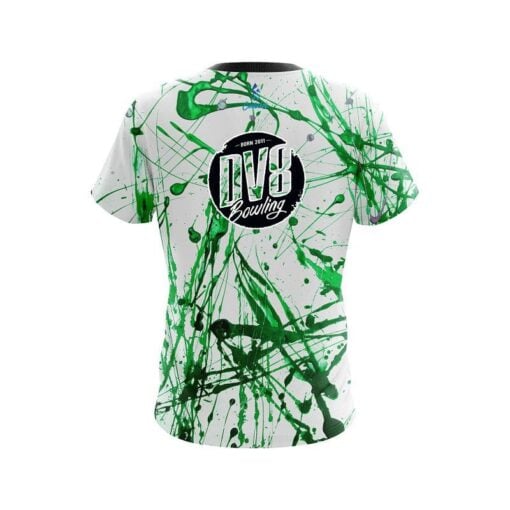 DV8 Green Paint Splash CoolWick Bowling Jersey - Image 2