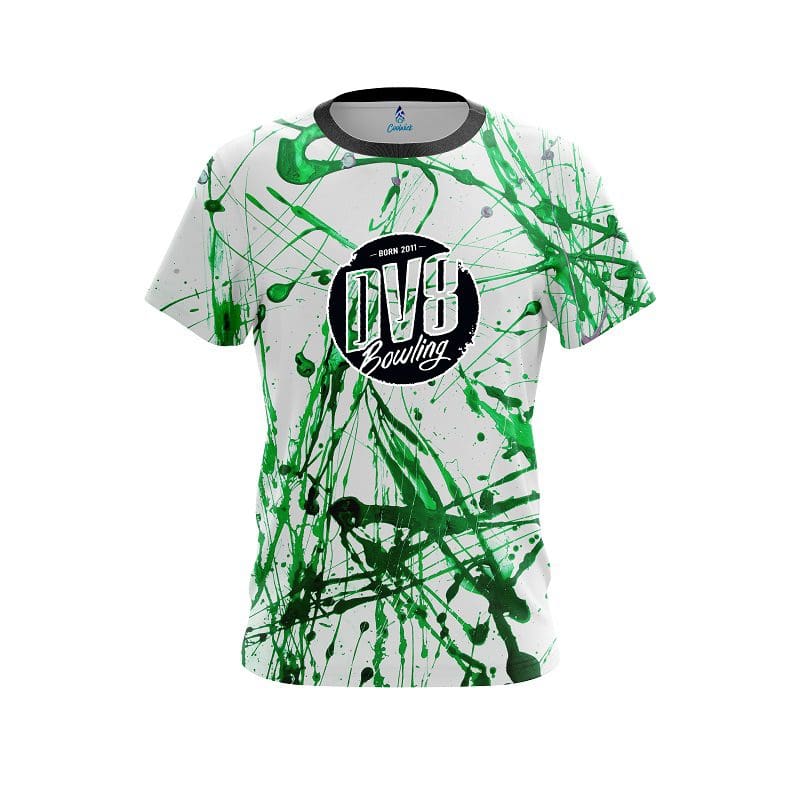 DV8 Green Paint Splash CoolWick Bowling Jersey
