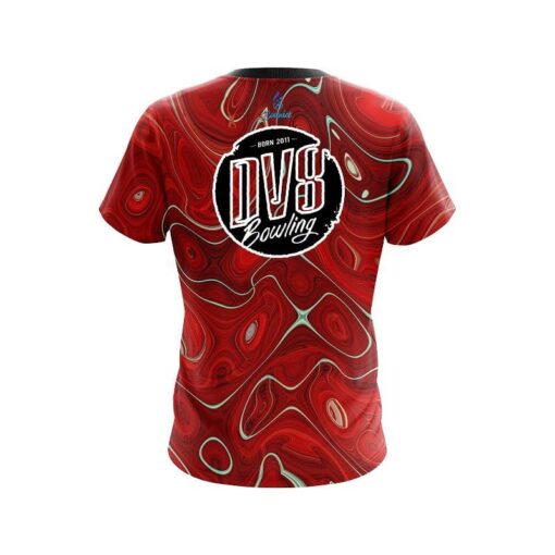 DV8 Psychedelic Red Flow CoolWick Bowling Jersey - Image 2